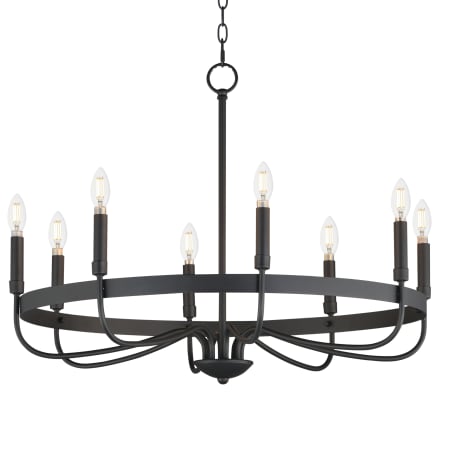 Maxim Frankie 8 Light 29" Wide Taper Candle Style Chandelier Black