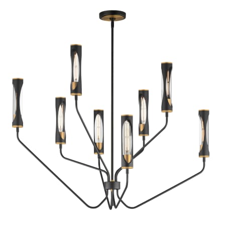 Maxim Regent 6 Light 40" Wide LED Abstract Chandelier Black / Antique Brass