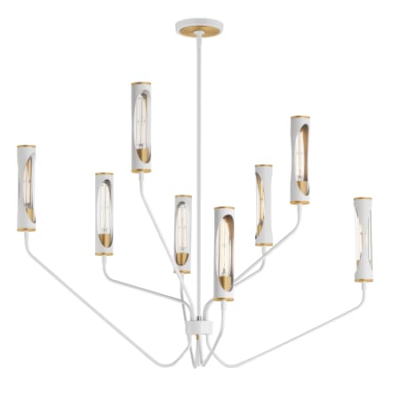 Maxim Regent 6 Light 40" Wide LED Abstract Chandelier Light French Gray / Natural Aged Brass