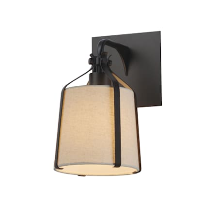 Maxim Bandera 11" Tall Wall Sconce with Oatmeal Fabric Shade Dark Bronze