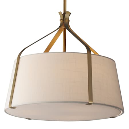 Maxim Bandera 3 Light 21" Wide Pendant with White Fabric Shade Natural Aged Brass