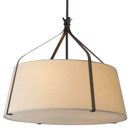 Maxim Bandera 4 Light 31" Wide Pendant with Oatmeal Fabric Shade Dark Bronze