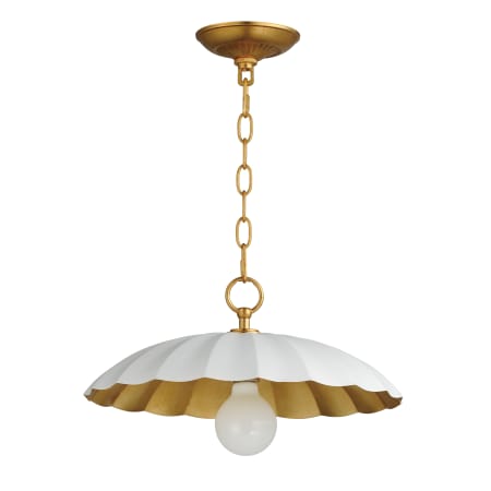 Maxim Primrose 16" Wide Pendant Matte White / Gold Leaf