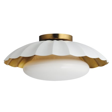 Maxim Primrose 16" Wide Flush Mount Ceiling Fixture Matte White / Gold Leaf