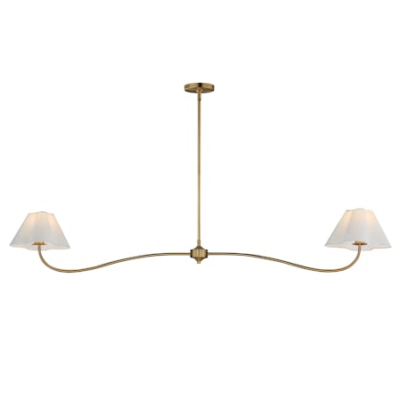 Maxim Saxon 2 Light 62" Wide Linear Pendant Natural Aged Brass / White