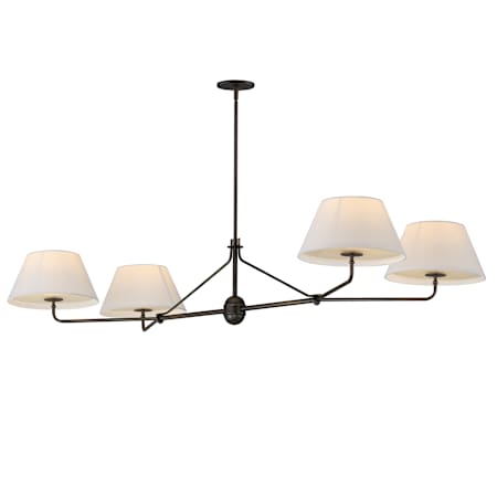 Maxim Dunbridge 4 Light 62" Wide Linear Pendant Antique Bronze / Off White