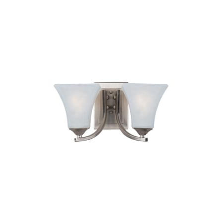 Maxim 2 Light 7" Tall Vanity Light from the Aurora Collection Satin Nickel / Frosted