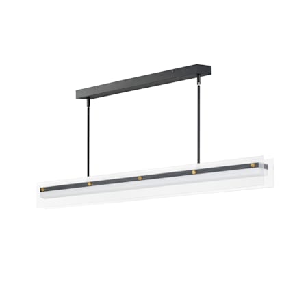 Maxim Spectre 48" Wide LED Linear Pendant Black / Natural Aged Brass