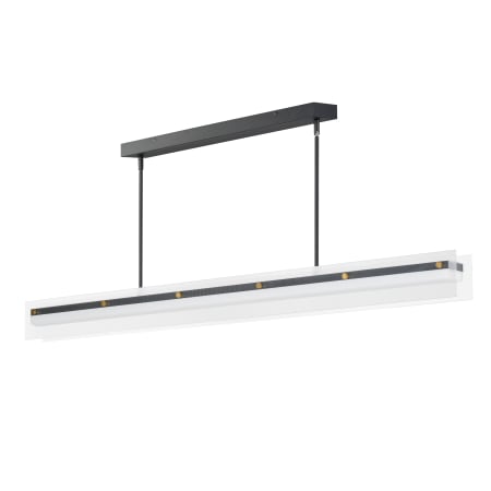 Maxim Spectre 62" Wide LED Linear Pendant Black / Natural Aged Brass