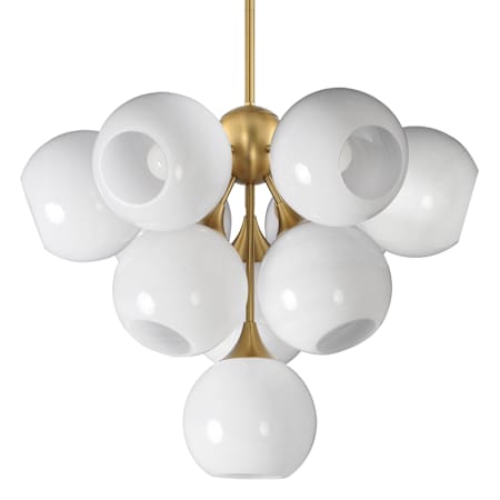 Maxim Neve 10 Light 28" Wide Chandelier with Glossy Marble Glass Shades Natural Aged Brass
