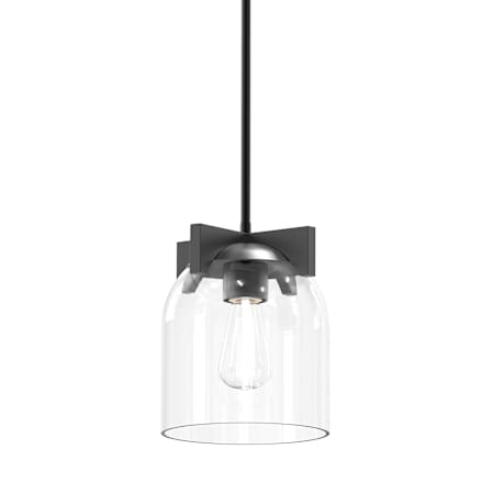 Maxim Scoop 8" Wide Mini Pendant Black / Clear