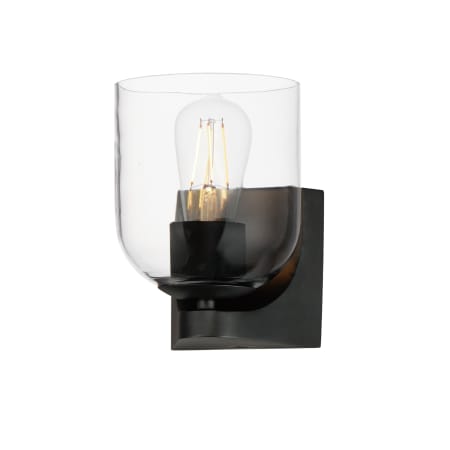 Maxim Scoop 7" Tall Bathroom Sconce Black