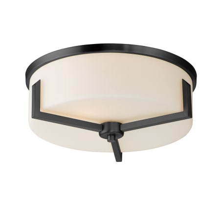 Maxim Dart 3 Light 14" Wide Flush Mount Drum Ceiling Fixture Black