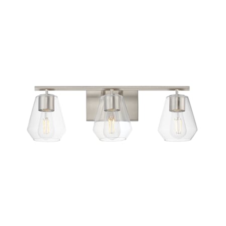 Maxim Geode 3 Light 23" Wide Vanity Light with Clear Glass Shades Satin Nickel