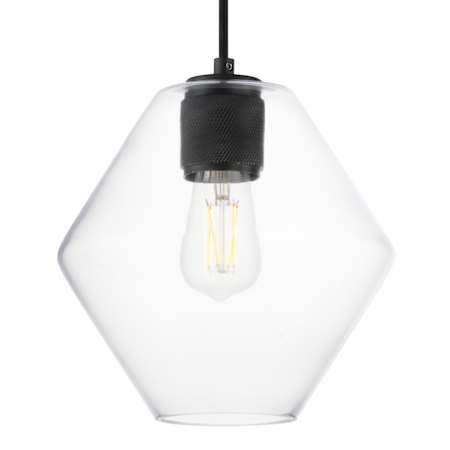 Maxim Geode 10" Wide Mini Pendant with Clear Glass Shade Black