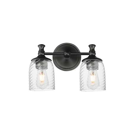 Maxim Swirl 2 Light 14" Wide Vanity Light Black