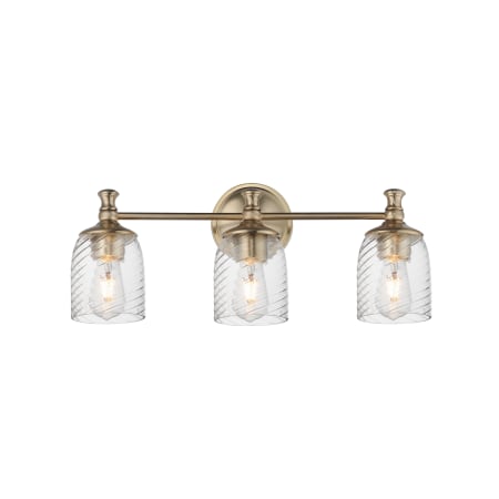 Maxim Swirl 3 Light 23" Wide Vanity Light Satin Champagne