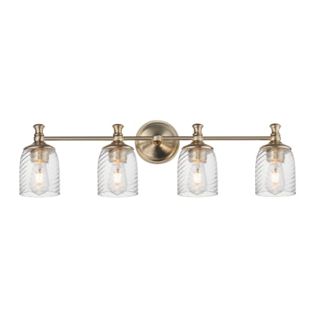 Maxim Swirl 4 Light 33" Wide Vanity Light Satin Champagne