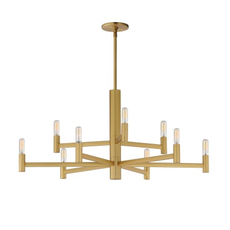 Maxim Emana 9 Light 34" Wide Chandelier Natural Aged Brass