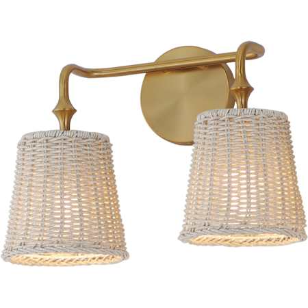 Maxim Baja 2 Light 15" Wide Vanity Light Natural Aged Brass