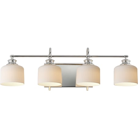 Maxim Bisque 4 Light 32" Wide Vanity Light Polished Nickel