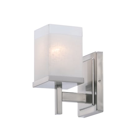 Maxim Tetra 5" Wide Sconce with Square Linen Glass Shades Satin Nickel