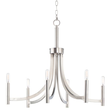 Maxim Lyndon 6 Light 28" Wide Chandelier Satin Nickel
