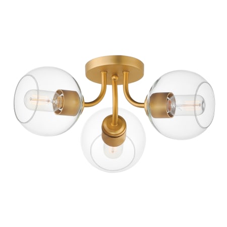 Maxim Knox 3 Light 18" Wide Semi-Flush Ceiling Fixture Natural Aged Brass