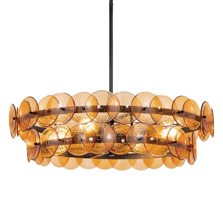 Maxim Loren 4 Light 32" Wide Drum Chandelier Gunmetal / Amber