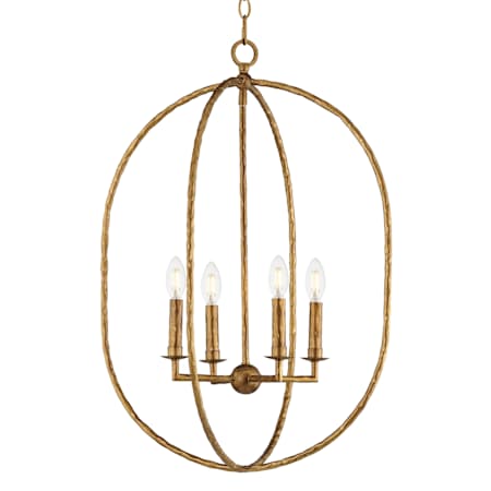 Maxim Martel 4 Light 20" Wide Taper Candle Pendant Etruscan Gold