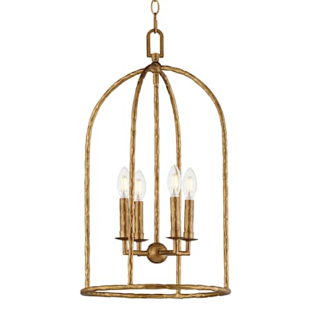 Maxim Martel 4 Light 14" Wide Taper Candle Pendant Etruscan Gold