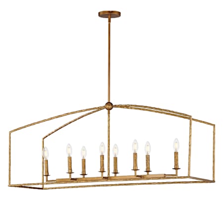 Maxim Martel 8 Light 46" Wide Taper Candle Style Chandelier Etruscan Gold