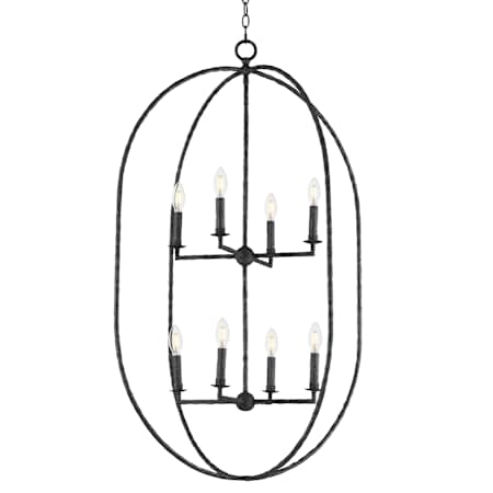 Maxim Martel 8 Light 30" Wide Taper Candle Style Chandelier Blacksmith