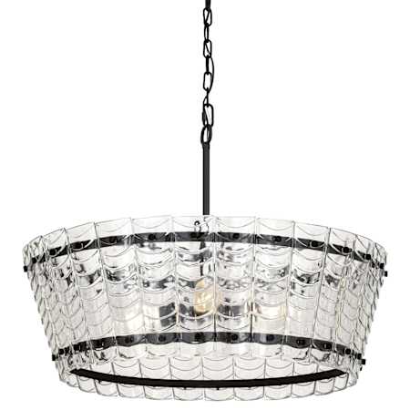 Maxim Ruche 30" Wide 4 Light Drum Chandelier Bronze / Clear