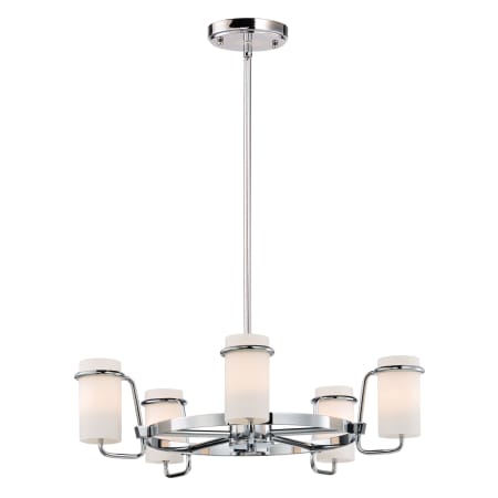 Maxim Avant 5 Light 22" Wide Pillar Candle Chandelier with Glass Cylinder Shades Polished Chrome