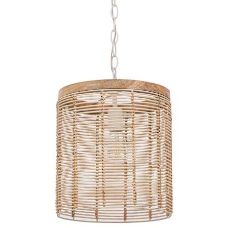 Maxim Vannerie 12" Wide Wood Pendant Ecru