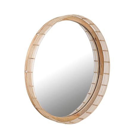 Maxim Vannerie 30"W x 3-1/2"H Circular Flat Accent Mirror Ecru