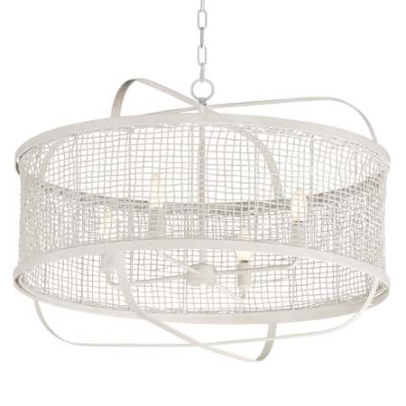 Maxim Cestino 30" Wide 4 Light Drum Chandelier Weathered White