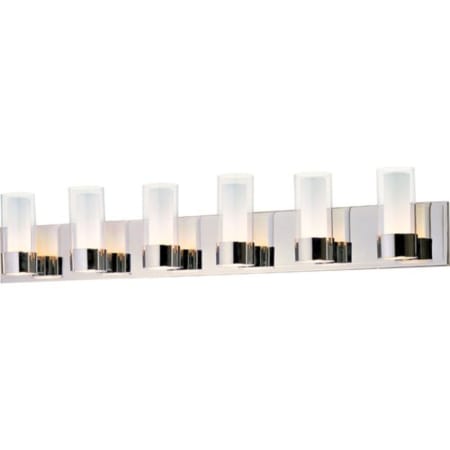 Maxim Silo 6 Light 40" Wide Bathroom Vanity Light with LED Bulbs Polished Chrome