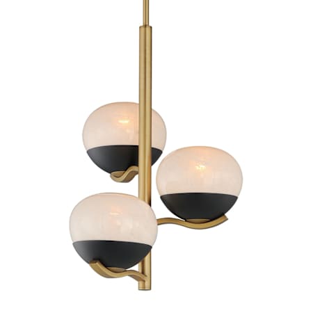 Maxim Lucerne 3 Light 15" Wide Pendant Black / Natural Aged Brass