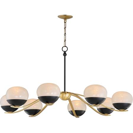 Maxim Lucerne 8 Light 43" Wide Chandelier Black / Natural Aged Brass