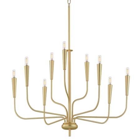 Maxim Vela 9 Light 32" Wide Abstract Chandelier Satin Brass