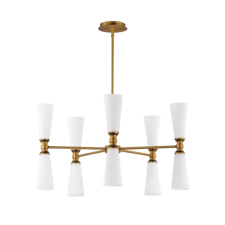 Maxim Krevat 10 Light 32" Wide Chandelier Black / Natural Aged Brass