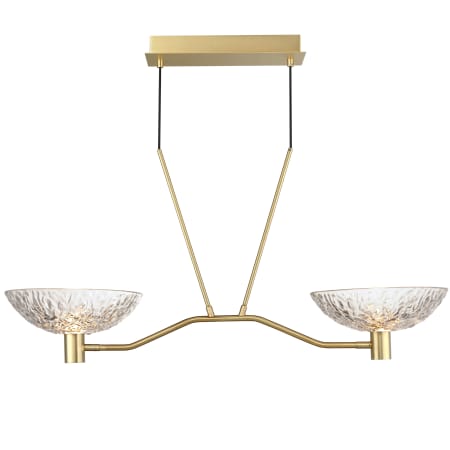 Maxim Metropolis 12" Wide LED Multi Light Pendant with Stylized Glass Shades Satin Brass