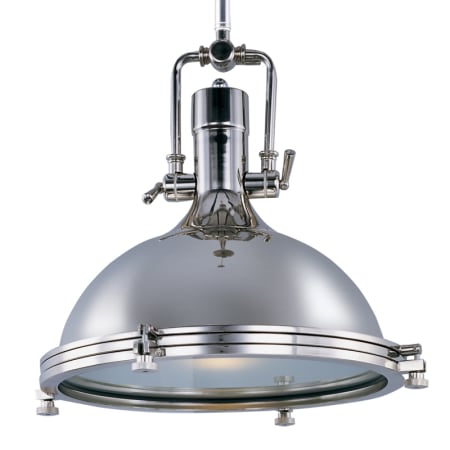 Maxim Hi-Bay Single Light 17-3/4" Wide Pendant Polished Nickel / Frosted Glass