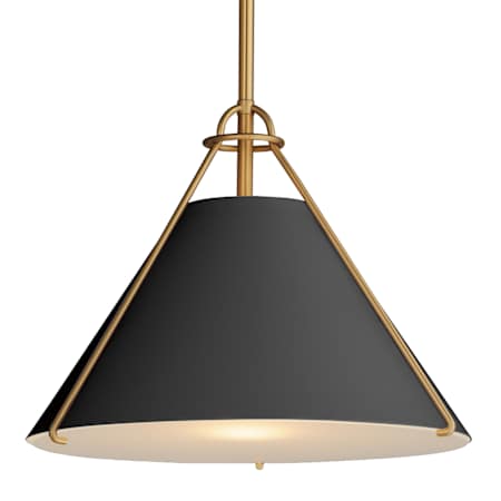 Maxim Lucas 13" Wide Pendant Black / Natural Aged Brass