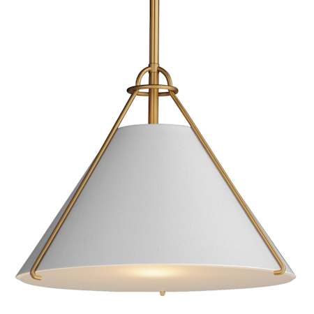 Maxim Lucas 13" Wide Pendant Light French Gray / Natural Aged Brass