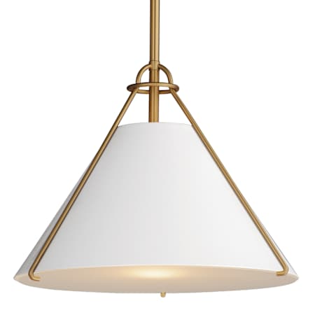 Maxim Lucas 13" Wide Pendant White / Natural Aged Brass