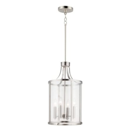 Maxim Sentinel 4 Light 12" Wide Taper Candle Pendant Satin Nickel
