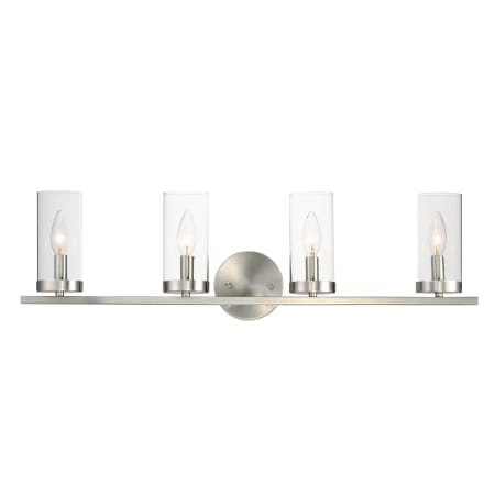 Maxim Sentinel 4 Light 30" Wide Bathroom Vanity Light Satin Nickel